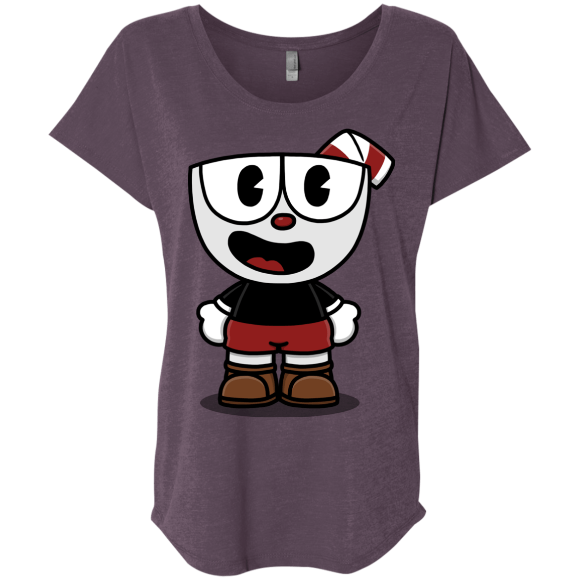 T-Shirts Vintage Purple / X-Small Hello Cuphead Triblend Dolman Sleeve