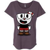 T-Shirts Vintage Purple / X-Small Hello Cuphead Triblend Dolman Sleeve