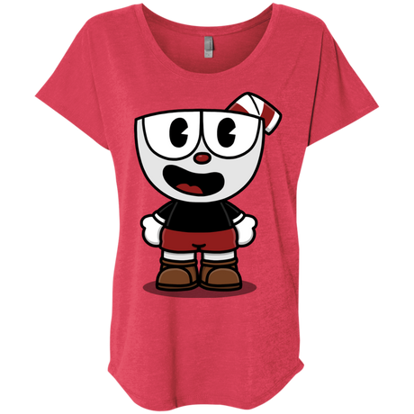 T-Shirts Vintage Red / X-Small Hello Cuphead Triblend Dolman Sleeve
