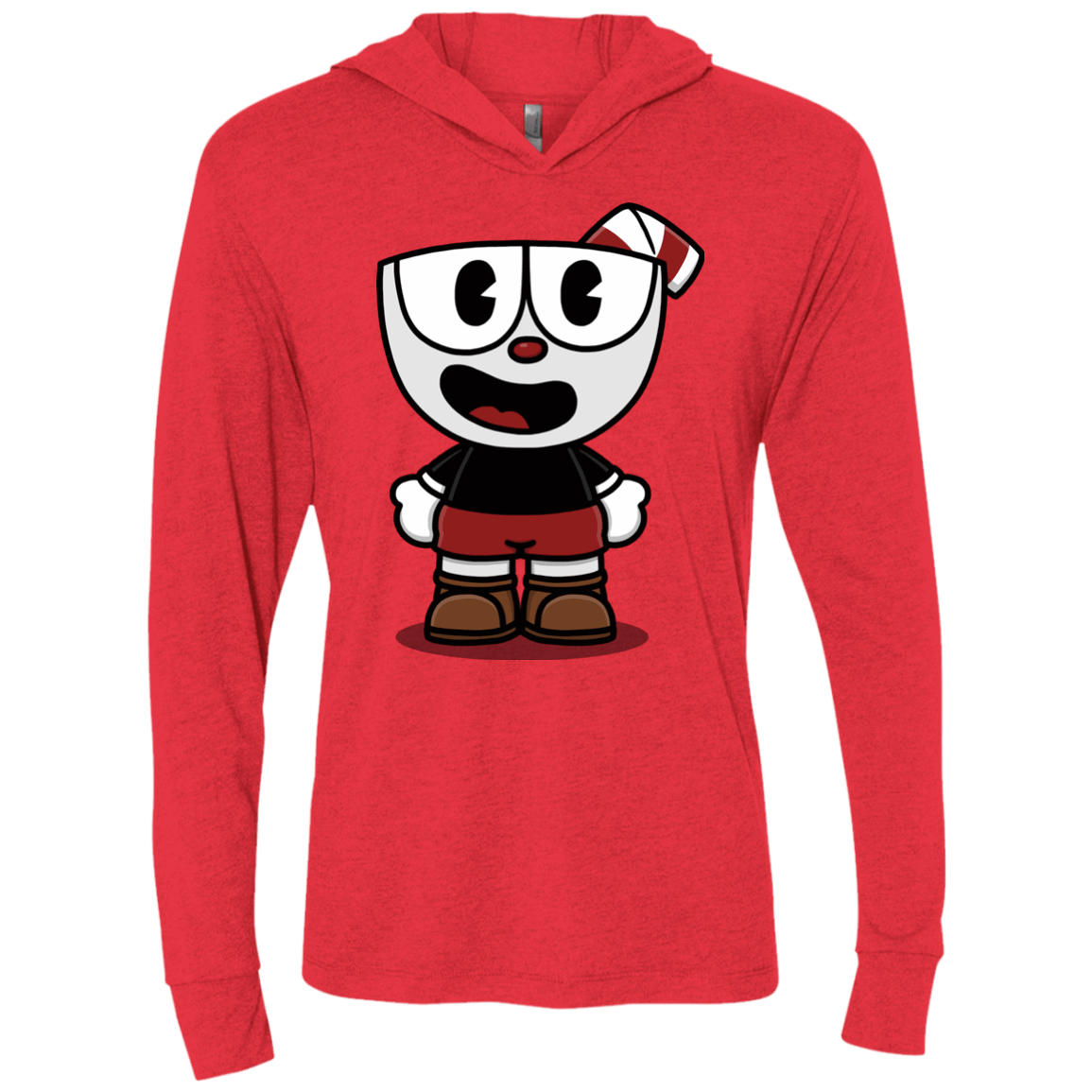 T-Shirts Vintage Red / X-Small Hello Cuphead Triblend Long Sleeve Hoodie Tee