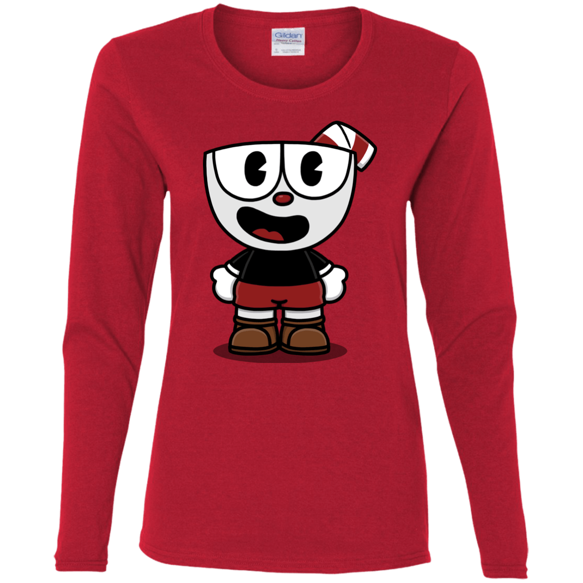 T-Shirts Red / S Hello Cuphead Women's Long Sleeve T-Shirt
