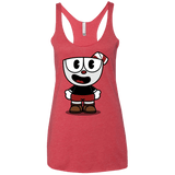 T-Shirts Vintage Red / X-Small Hello Cuphead Women's Triblend Racerback Tank