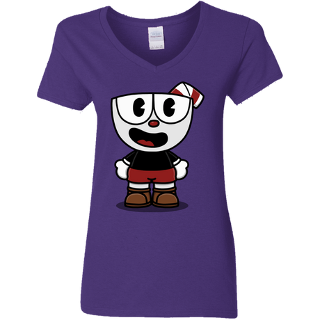 T-Shirts Purple / S Hello Cuphead Women's V-Neck T-Shirt