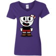 T-Shirts Purple / S Hello Cuphead Women's V-Neck T-Shirt