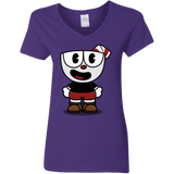 T-Shirts Purple / S Hello Cuphead Women's V-Neck T-Shirt