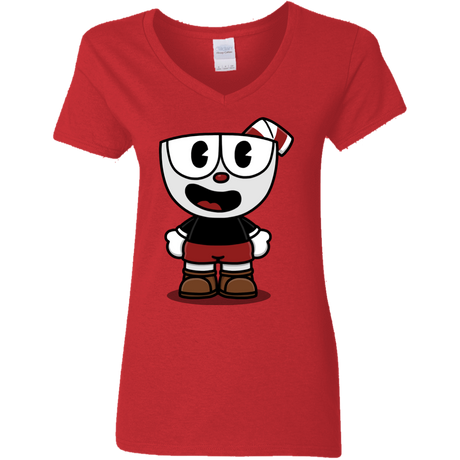 T-Shirts Red / S Hello Cuphead Women's V-Neck T-Shirt