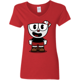 T-Shirts Red / S Hello Cuphead Women's V-Neck T-Shirt