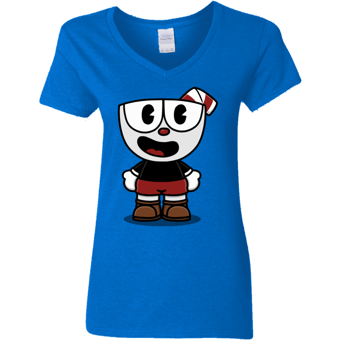 T-Shirts Royal / S Hello Cuphead Women's V-Neck T-Shirt