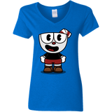 T-Shirts Royal / S Hello Cuphead Women's V-Neck T-Shirt