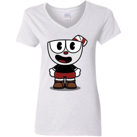 T-Shirts White / S Hello Cuphead Women's V-Neck T-Shirt