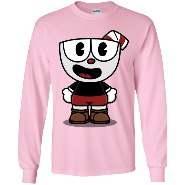 T-Shirts Light Pink / YS Hello Cuphead Youth Long Sleeve T-Shirt