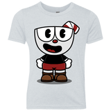 T-Shirts Heather White / YXS Hello Cuphead Youth Triblend T-Shirt