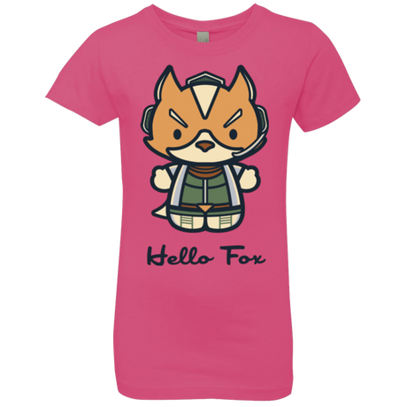 T-Shirts Hot Pink / YXS Hello Fox Girls Premium T-Shirt
