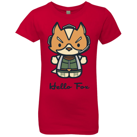 T-Shirts Red / YXS Hello Fox Girls Premium T-Shirt