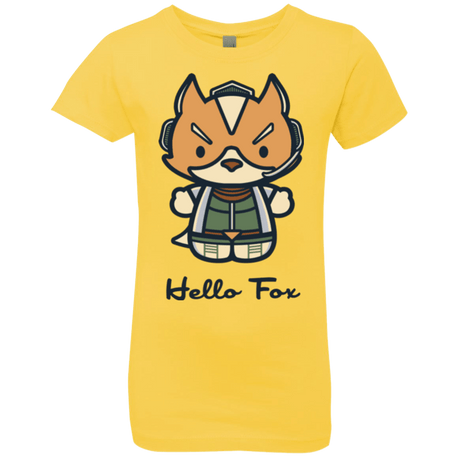 T-Shirts Vibrant Yellow / YXS Hello Fox Girls Premium T-Shirt