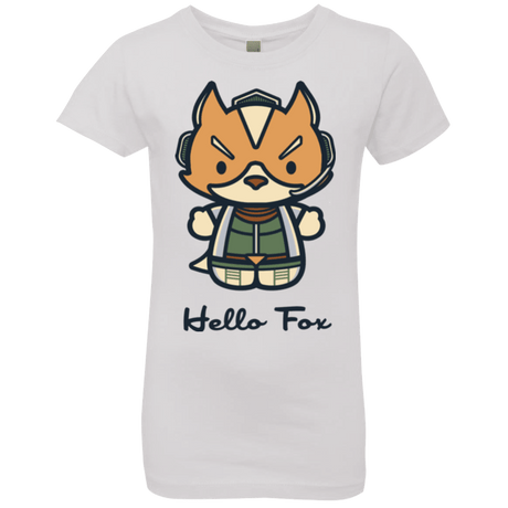 T-Shirts White / YXS Hello Fox Girls Premium T-Shirt