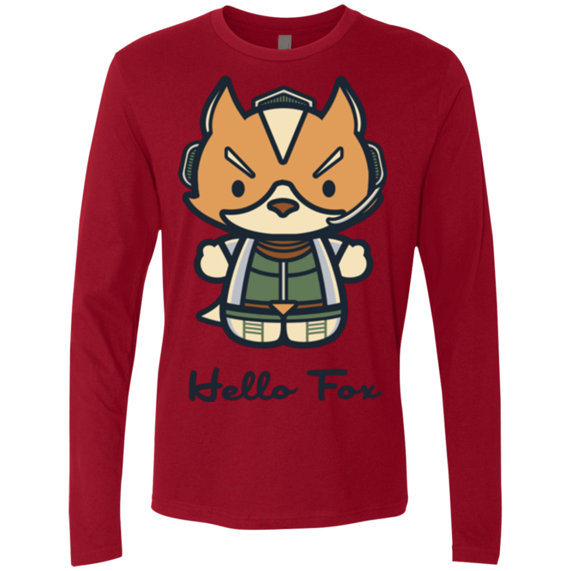 T-Shirts Cardinal / Small Hello Fox Men's Premium Long Sleeve