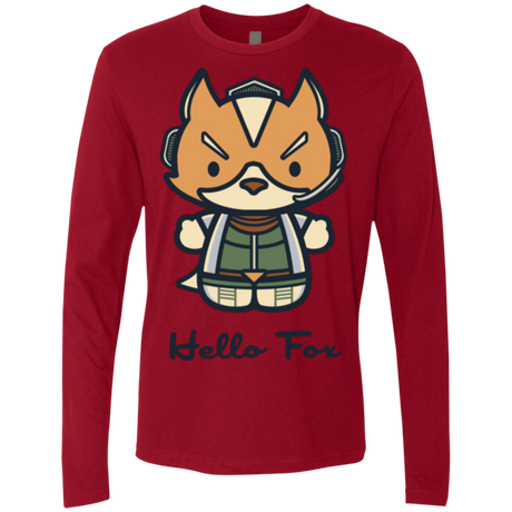 T-Shirts Cardinal / Small Hello Fox Men's Premium Long Sleeve