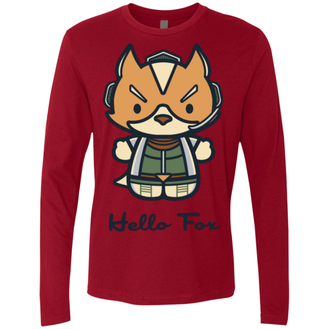 T-Shirts Cardinal / Small Hello Fox Men's Premium Long Sleeve