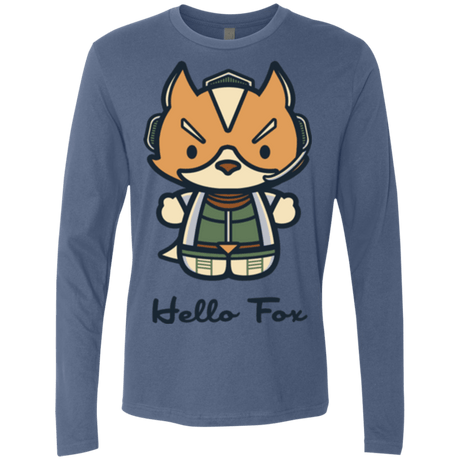 T-Shirts Indigo / Small Hello Fox Men's Premium Long Sleeve