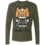 T-Shirts Military Green / Small Hello Fox Men's Premium Long Sleeve