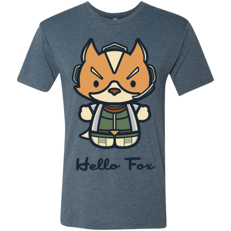 T-Shirts Indigo / Small Hello Fox Men's Triblend T-Shirt