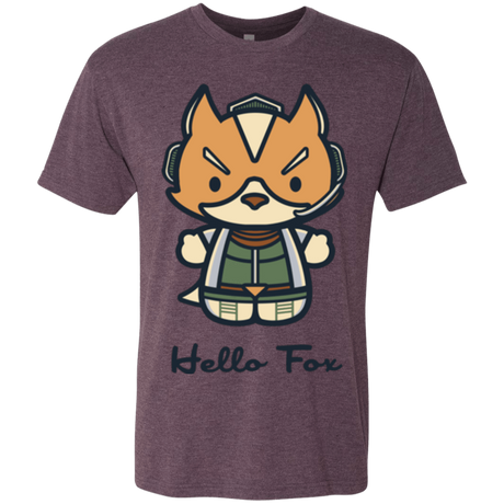 T-Shirts Vintage Purple / Small Hello Fox Men's Triblend T-Shirt