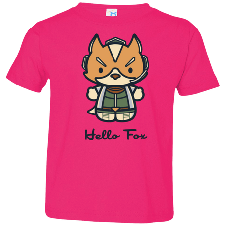 T-Shirts Hot Pink / 2T Hello Fox Toddler Premium T-Shirt