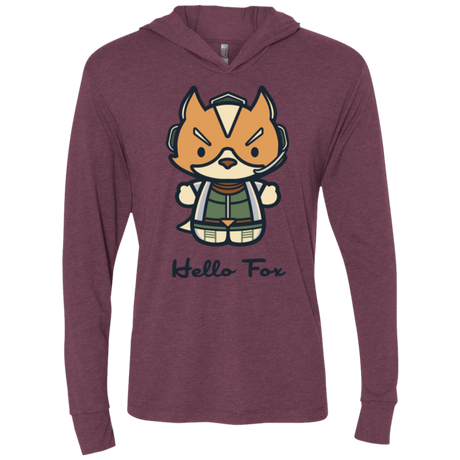 T-Shirts Hello Fox Triblend Long Sleeve Hoodie Tee