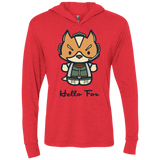 T-Shirts Vintage Red / X-Small Hello Fox Triblend Long Sleeve Hoodie Tee