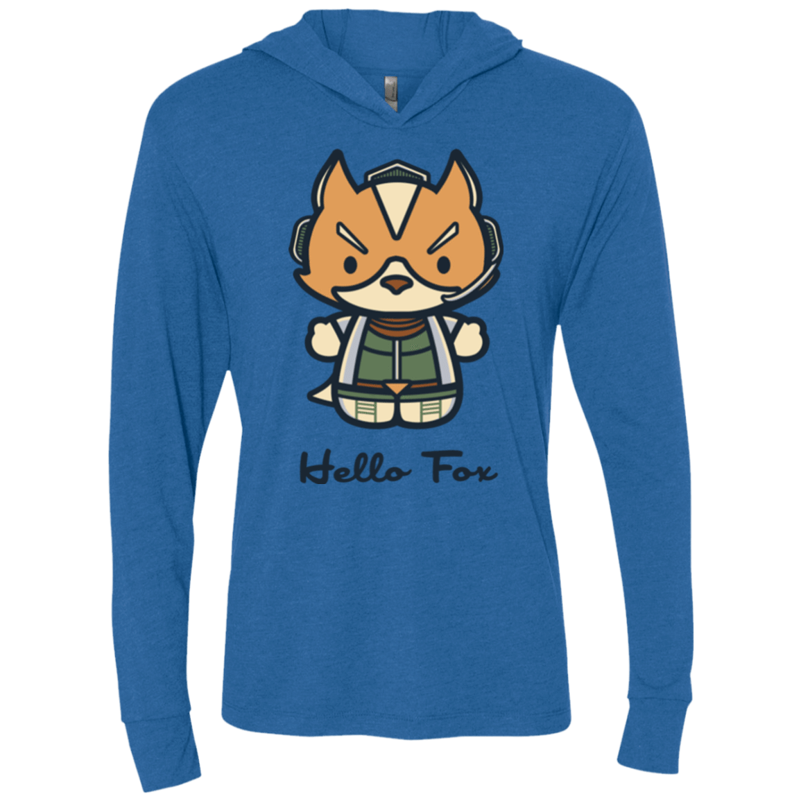 T-Shirts Vintage Royal / X-Small Hello Fox Triblend Long Sleeve Hoodie Tee