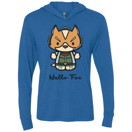T-Shirts Vintage Royal / X-Small Hello Fox Triblend Long Sleeve Hoodie Tee