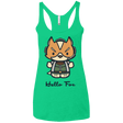 T-Shirts Envy / X-Small Hello Fox Women's Triblend Racerback Tank
