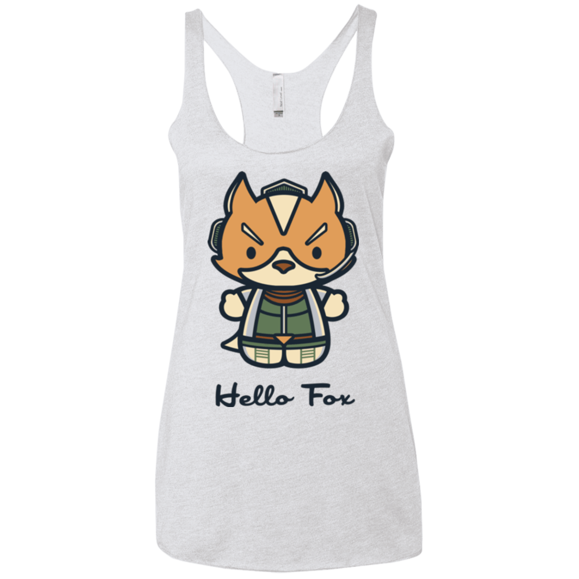 T-Shirts Heather White / X-Small Hello Fox Women's Triblend Racerback Tank