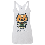 T-Shirts Heather White / X-Small Hello Fox Women's Triblend Racerback Tank