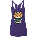 T-Shirts Purple / X-Small Hello Fox Women's Triblend Racerback Tank
