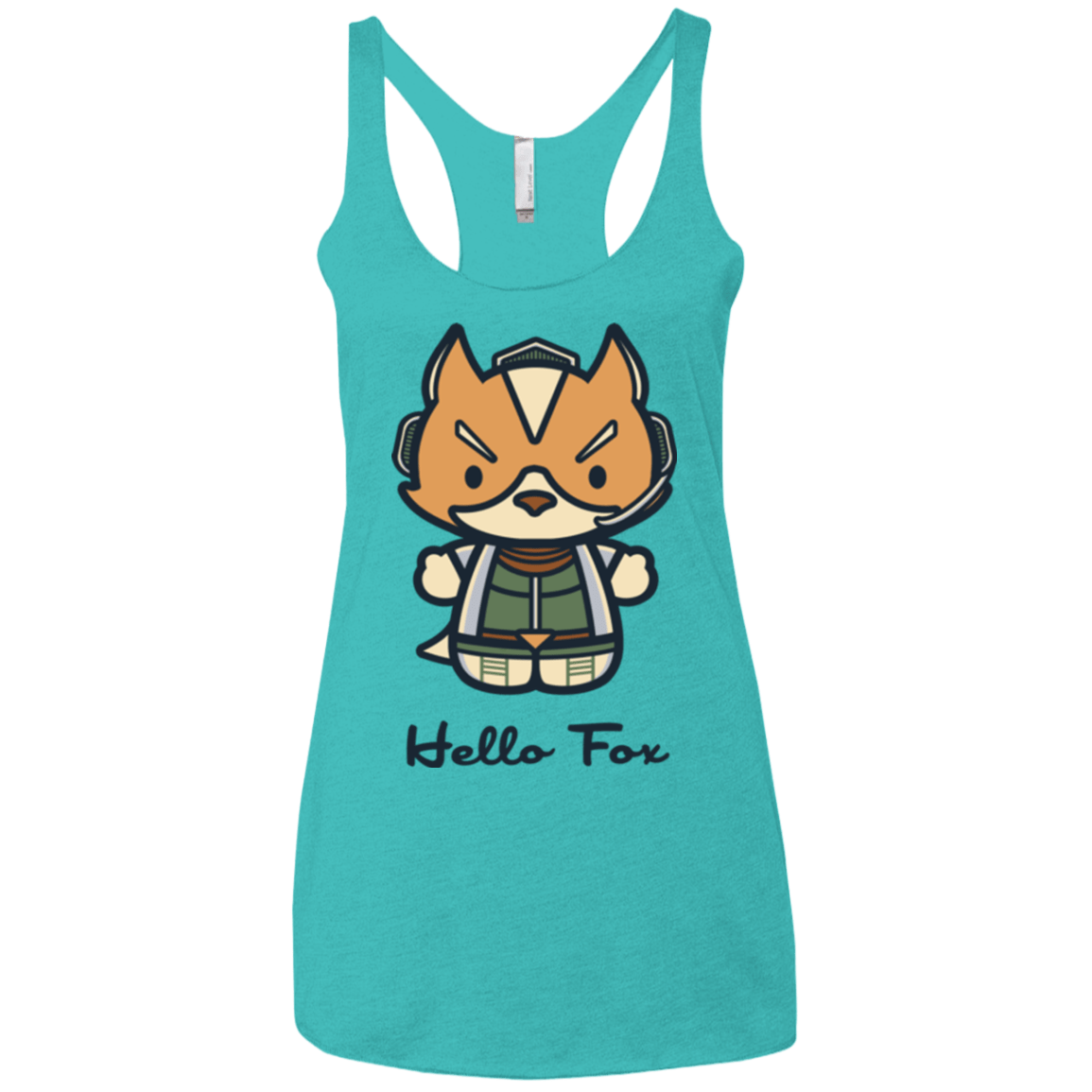 T-Shirts Tahiti Blue / X-Small Hello Fox Women's Triblend Racerback Tank