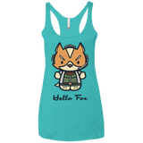 T-Shirts Tahiti Blue / X-Small Hello Fox Women's Triblend Racerback Tank