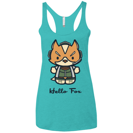 T-Shirts Tahiti Blue / X-Small Hello Fox Women's Triblend Racerback Tank