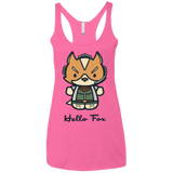 T-Shirts Vintage Pink / X-Small Hello Fox Women's Triblend Racerback Tank