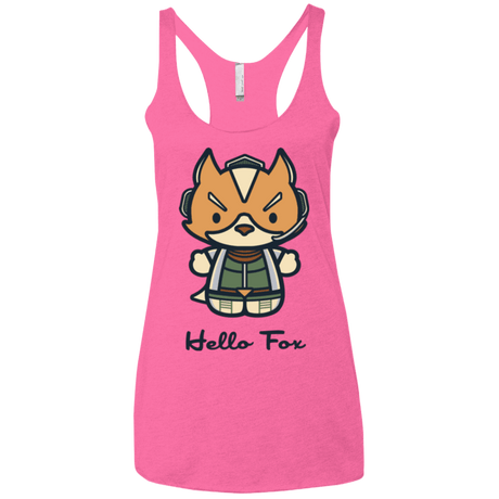 T-Shirts Vintage Pink / X-Small Hello Fox Women's Triblend Racerback Tank