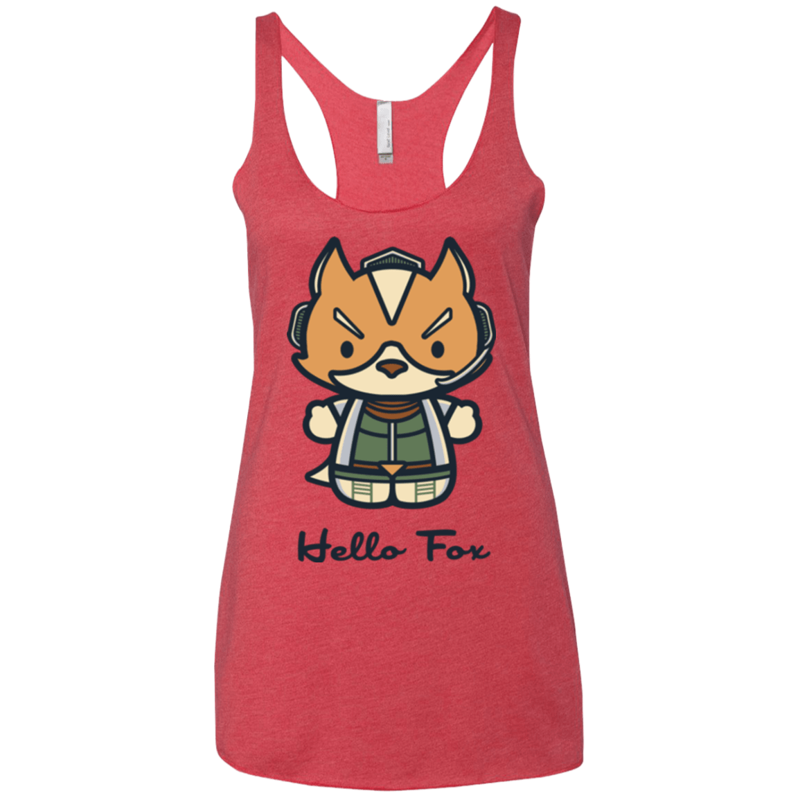 T-Shirts Vintage Red / X-Small Hello Fox Women's Triblend Racerback Tank