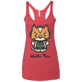 T-Shirts Vintage Red / X-Small Hello Fox Women's Triblend Racerback Tank