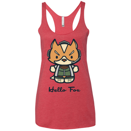 T-Shirts Vintage Red / X-Small Hello Fox Women's Triblend Racerback Tank