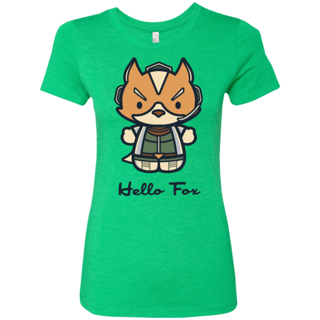 T-Shirts Envy / Small Hello Fox Women's Triblend T-Shirt