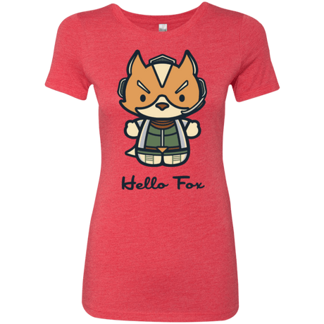 T-Shirts Vintage Red / Small Hello Fox Women's Triblend T-Shirt