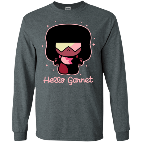 T-Shirts Dark Heather / S Hello Garnet Men's Long Sleeve T-Shirt