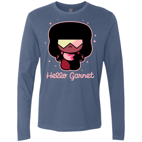 T-Shirts Indigo / S Hello Garnet Men's Premium Long Sleeve