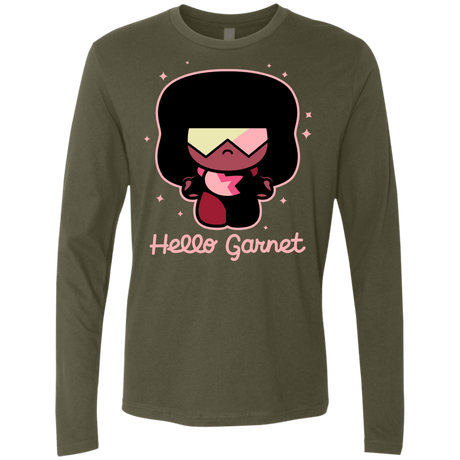 T-Shirts Military Green / S Hello Garnet Men's Premium Long Sleeve