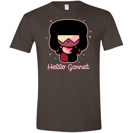 T-Shirts Dark Chocolate / S Hello Garnet Men's Semi-Fitted Softstyle